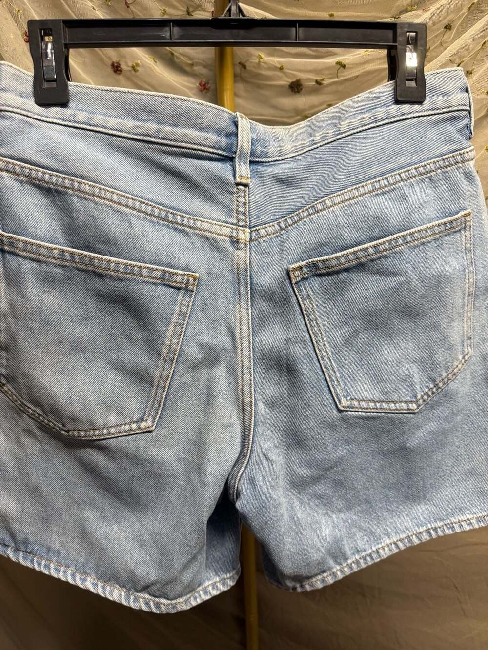 COS Women's Light Wash High-Rise Denim Shorts